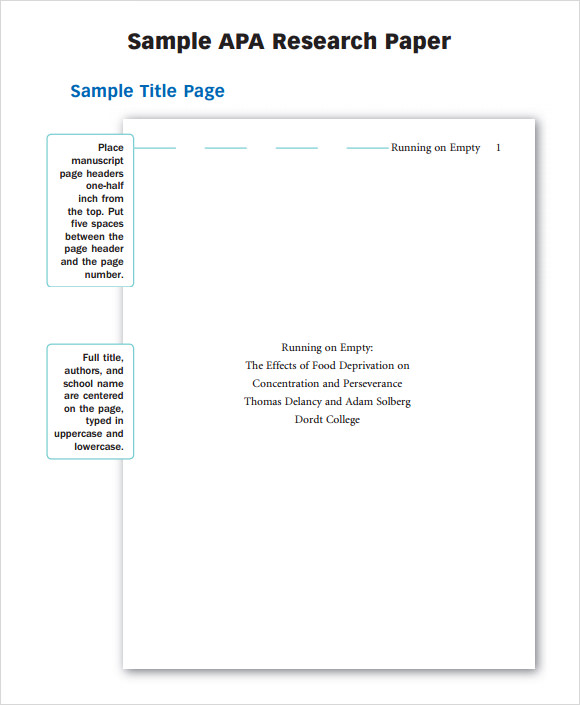 apa format outline sample